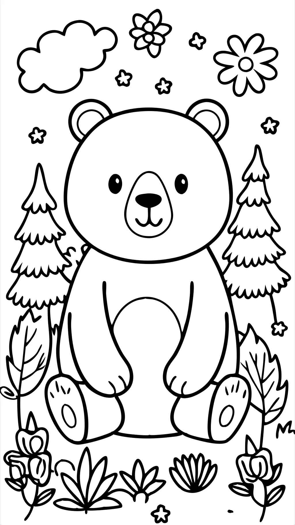 coloriage d’ours mignon